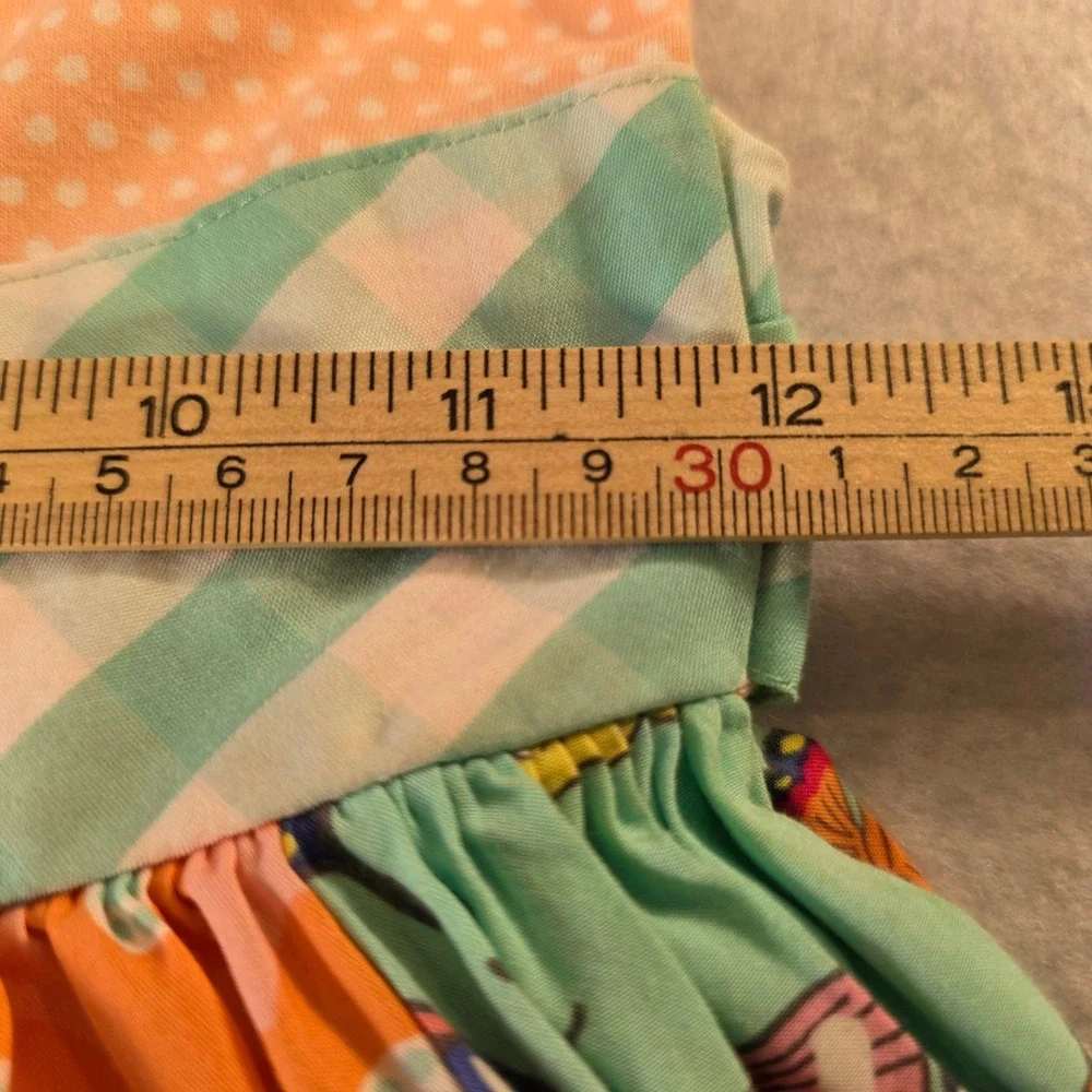 Matilda Jane Girls Mixed Print Butterfly Floral Dress Peach Mint Size 8 20010D
